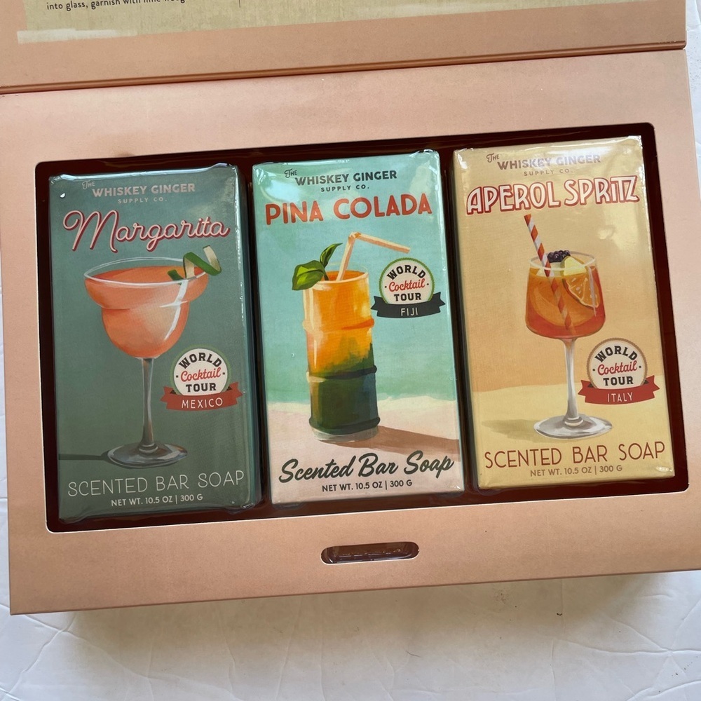 Set 3 Bars Scented Soap The Whiskey Ginger Cocktail Flight